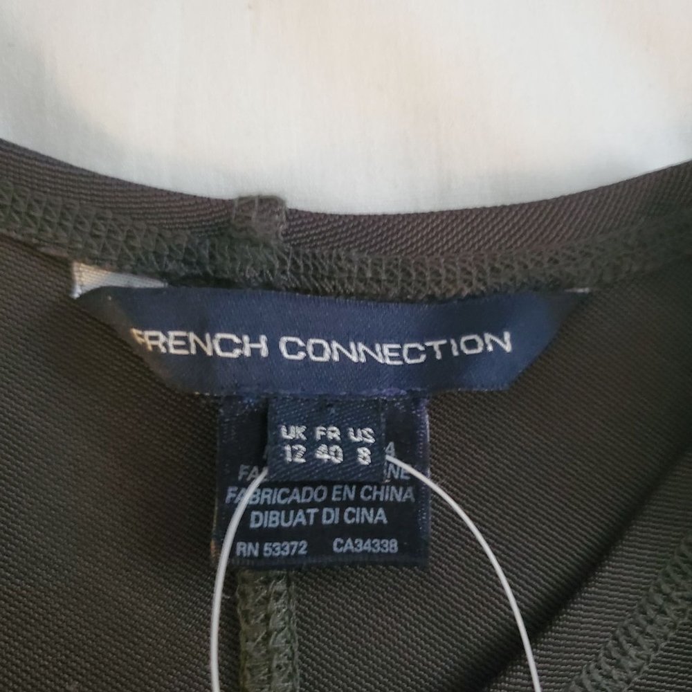French Connection Women's T-Monique Stretch Cap Sleeve Dress Ebony/Soleil Size 8 - Picture 7 of 13
